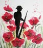 Remembrance, Soldier and Poppies original painting  - Image 1