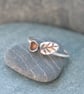 Dainty sterling silver leaf ring, botanical ring, nature jewellery - Image 5