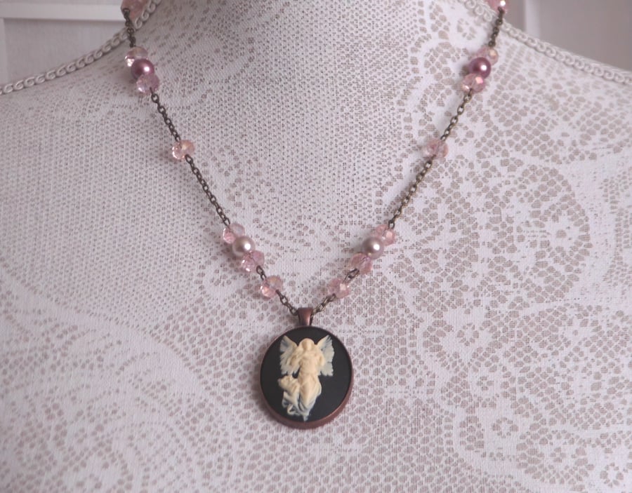 Guardian Angel Traditional Cameo necklace