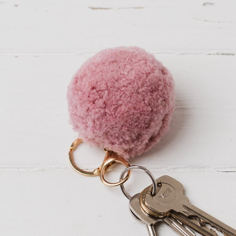 Summer Seconds Pom Pom keyring bag charm - calamine pink