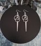 Triple Hoop Spike Earrings Sterling Silver Earhooks