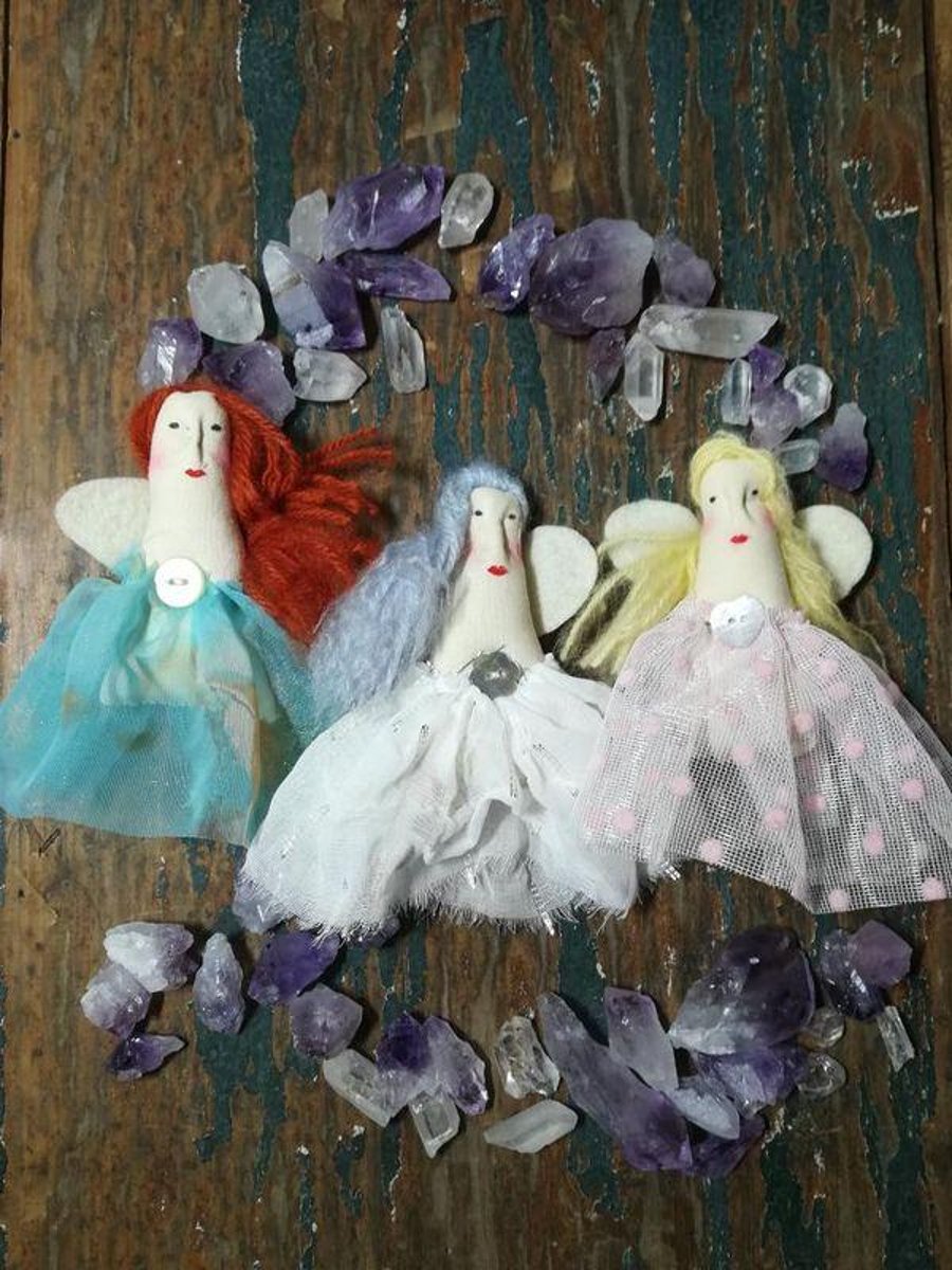 Art Dolls, Angel dolls, mini art dolls, altar angels, keepsake dolls, wish doll