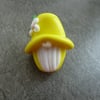yellow gnome lampwork glass bead