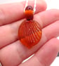 amber leaf lampwork glass pendant - Image 3