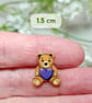 Tiny Purple Heart Bear Pin, Handmade Purple Gift, I Love You Love Heart Gift - Image 3