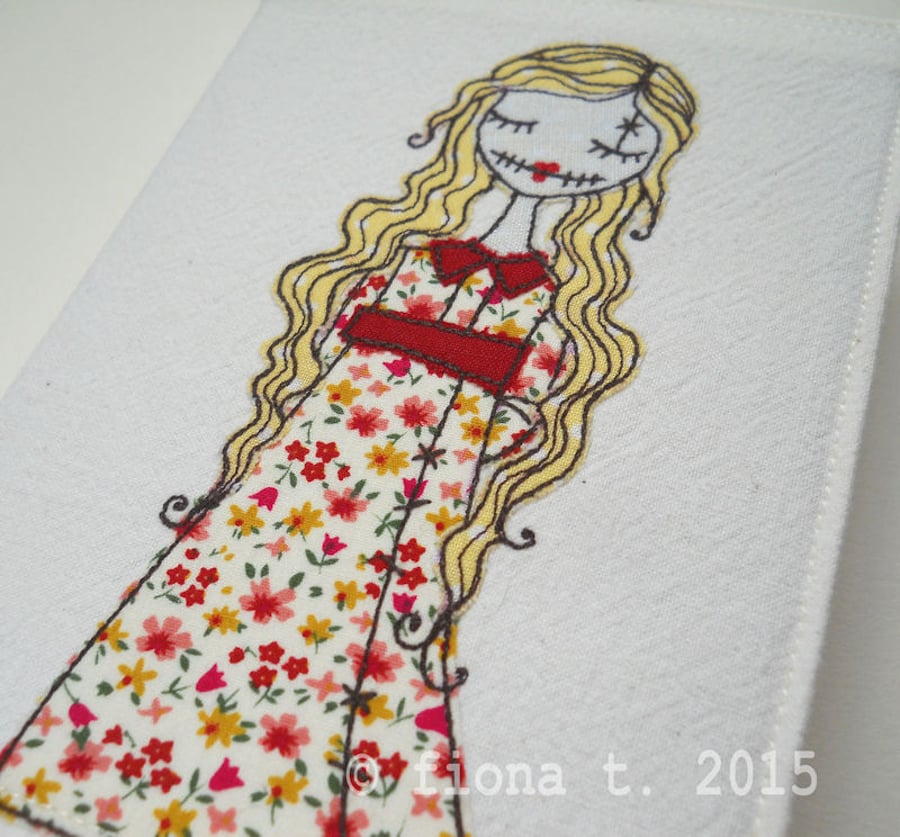 embroidered zombie girl sketchbook