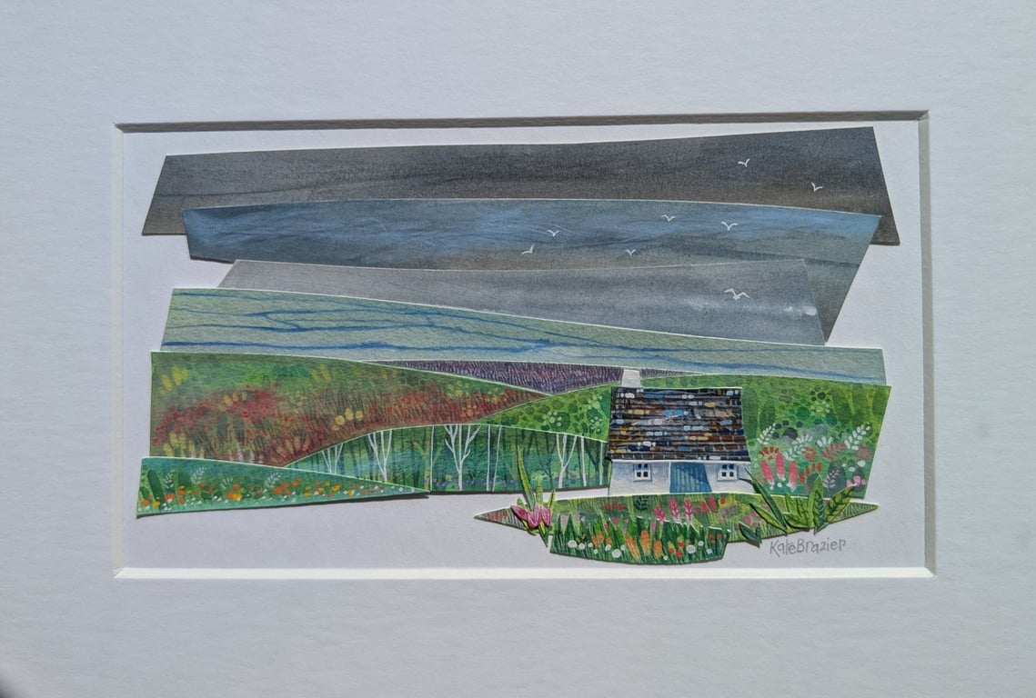 Beneath Stormy Skies - Original collage. A4 Mounted