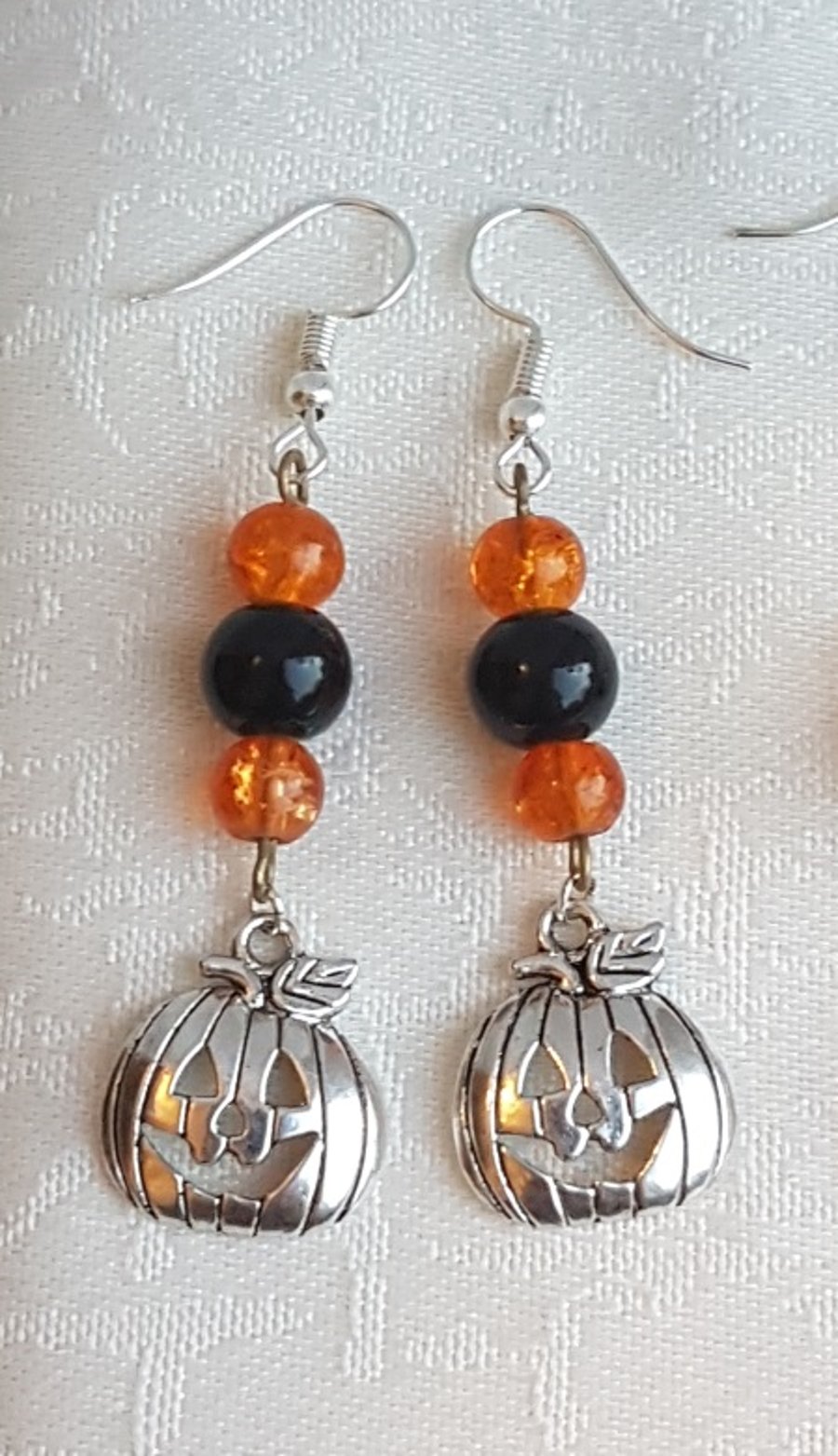 Jack-O'-Lantern Black and Orange Halloween Earrings