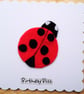 Red Felt Ladybird Birthday Card - Image 2