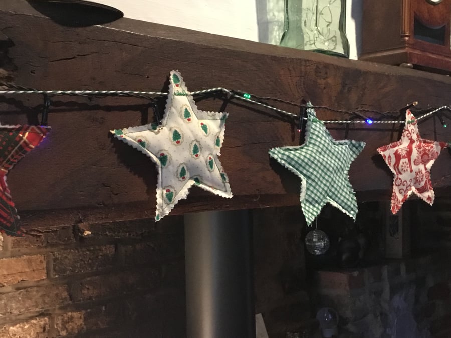 Christmas bunting garland - star design. 1.4m long