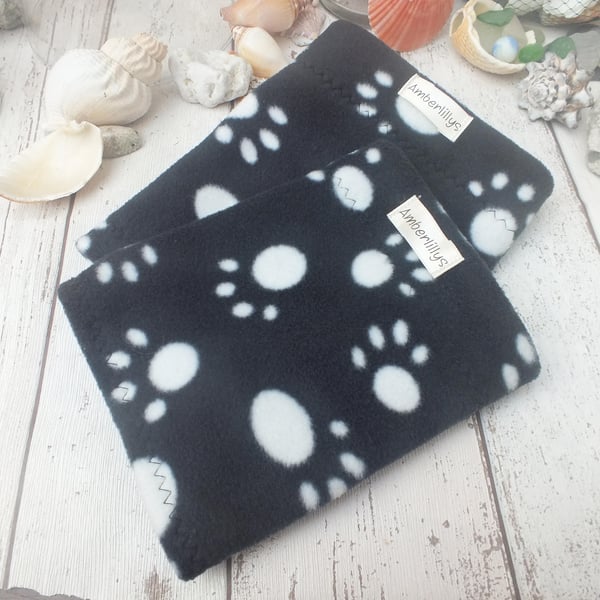 Small Dog Snood Paw Print fleece Neck Warmer