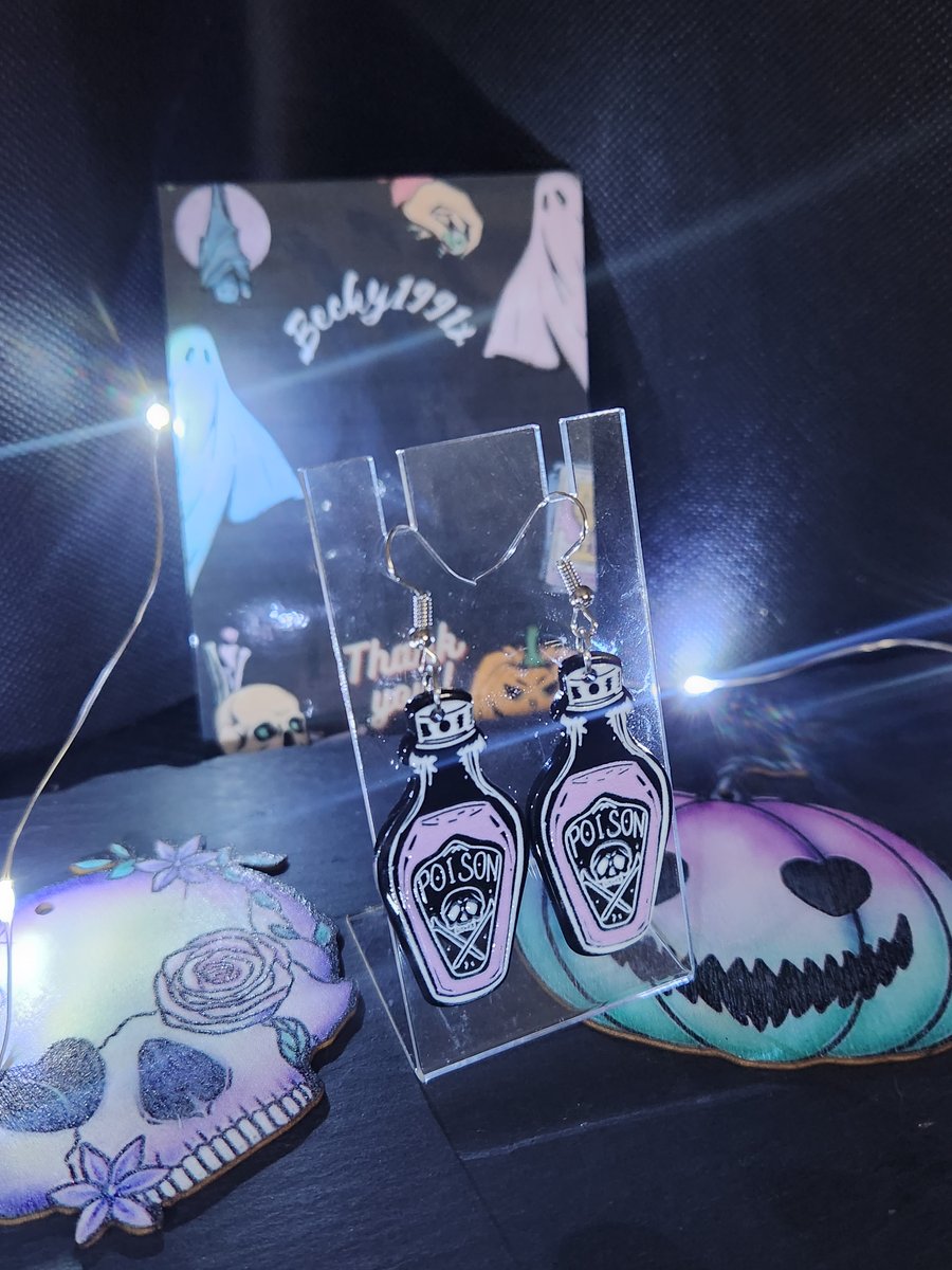 Poison bottle earrings 