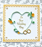 Luxury boxed wedding card - yellow quilled roses - Image 2