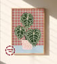 Anthurium House Plant Cross Stitch Pattern (Needlepoint Compatible), Instant PDF