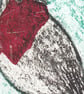 Robin One-Off Hand Pulled Collagraph Print with Red Chine Colle - Image 3