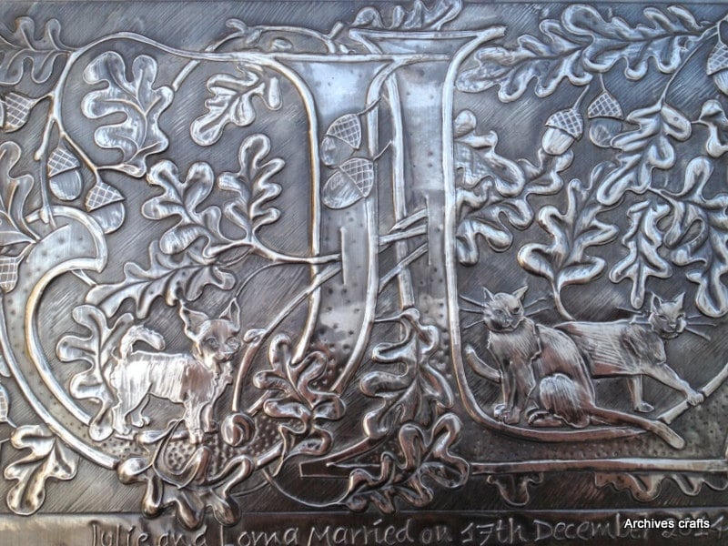 Couples initials in pewter, personalised wedding gift