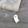little spooky ghost necklace in sterling silver