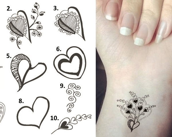 Temporary Heart Tattoos