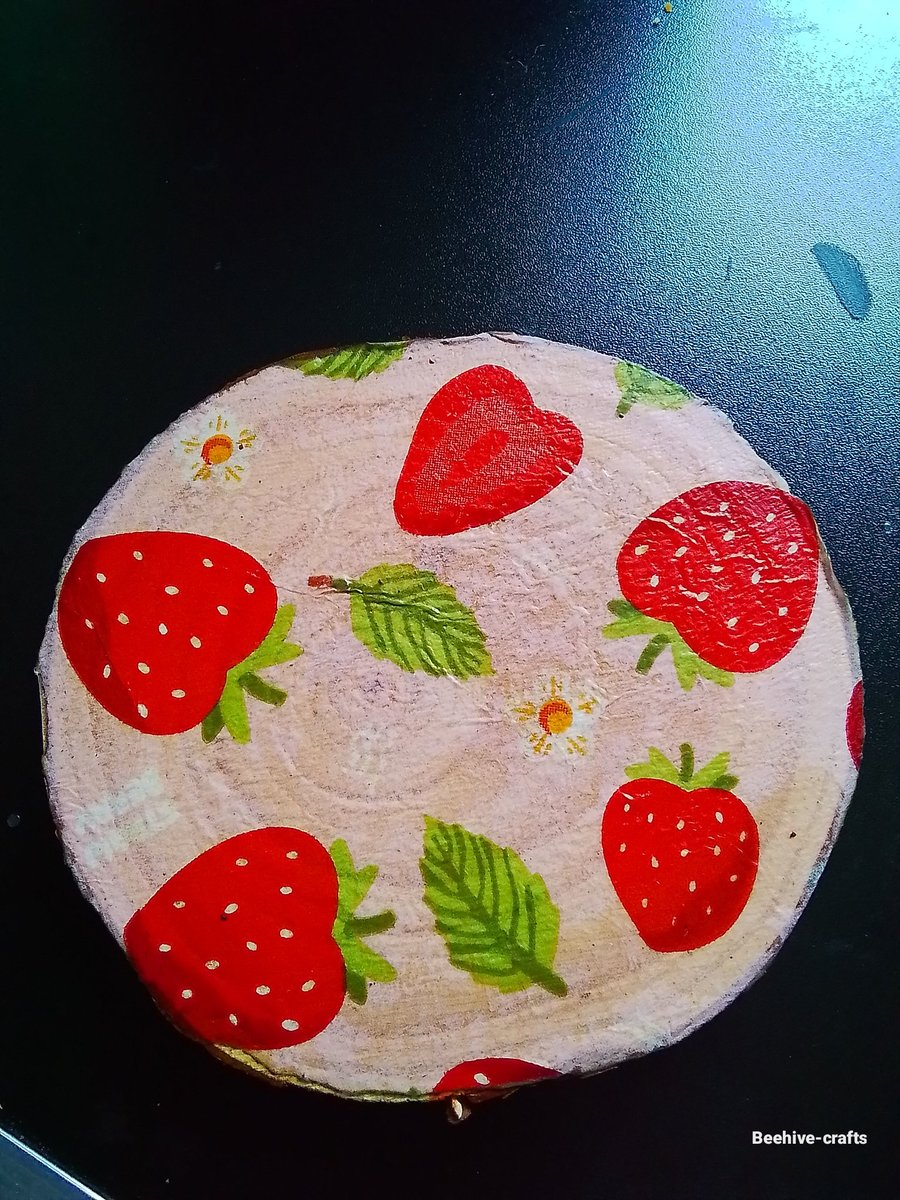 Woodslice decoupage coaster 