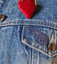 Strawberry Velveteen textile art brooch  - Image 2