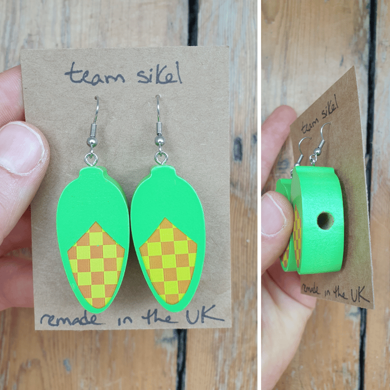 Sweetcorn Earrings - Upcycled Wooden Food Beads