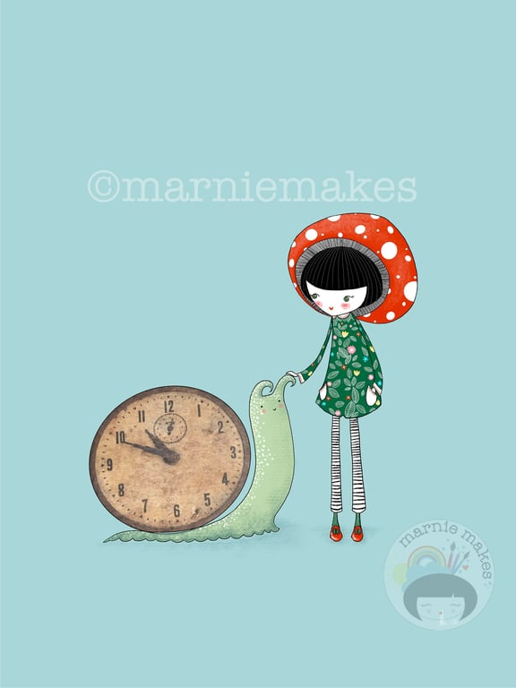 Snail's New Home - A4 Giclee Print