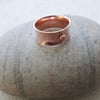 For A - Hammered Copper Anticlastic Ring with Granulation, size O