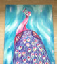 Pink and Purple Peacock Original painting.    - Image 7
