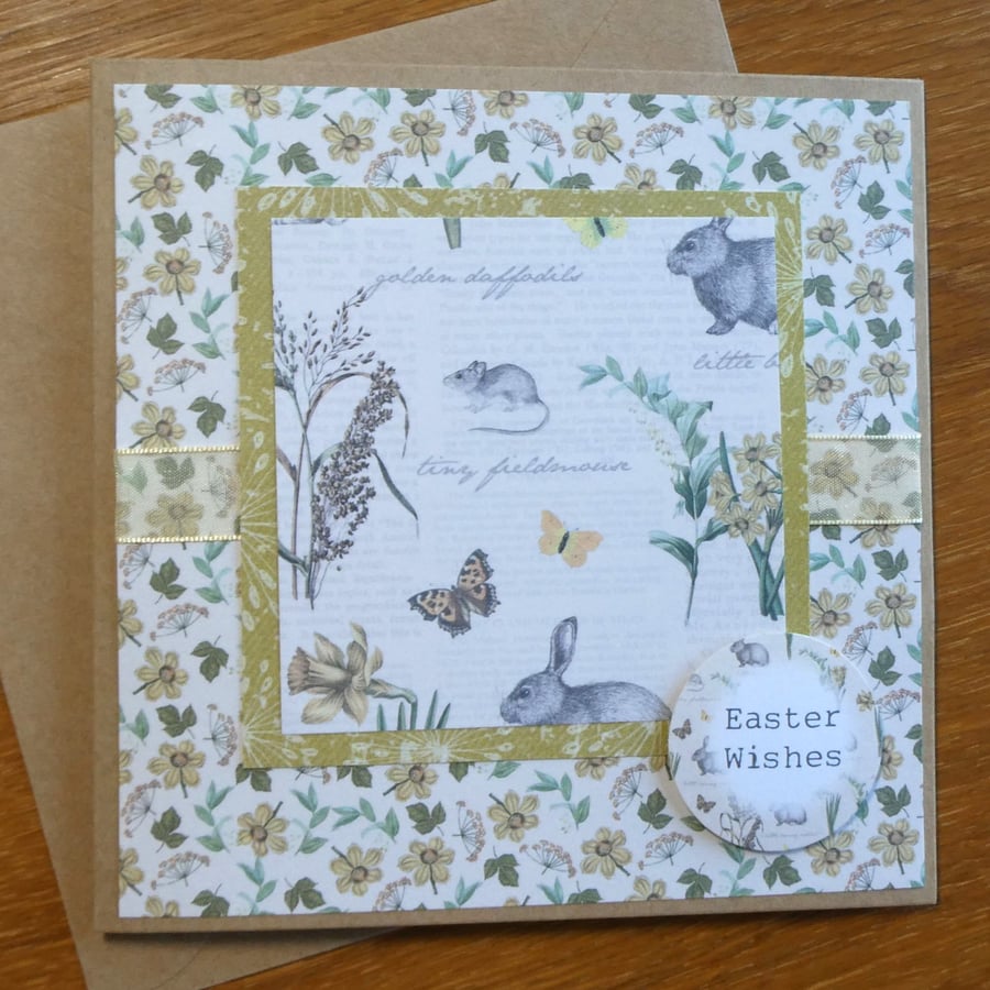 Easter Card - Botanical Flowers and Butterflies