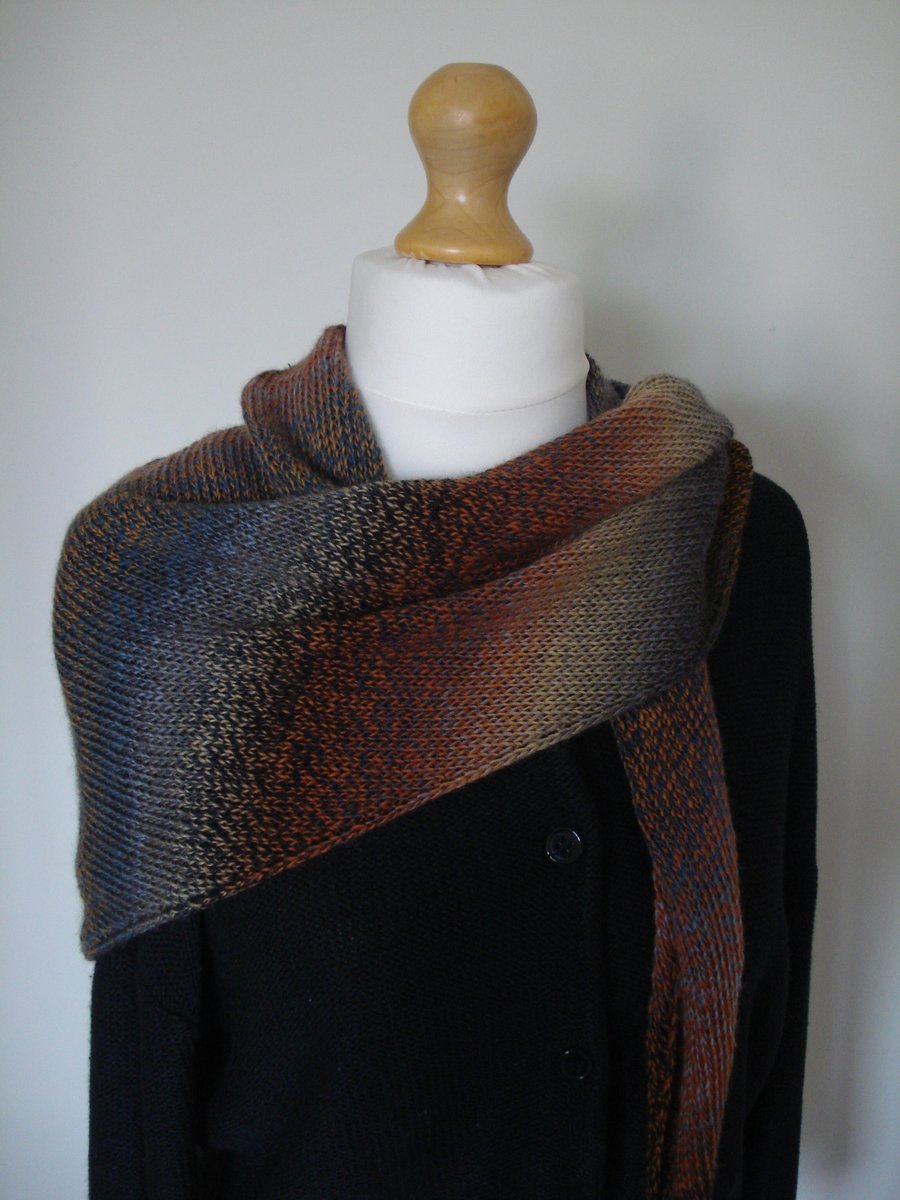Knitted Scarf, Wrap, Shawl, Stole, Triangle Wrap