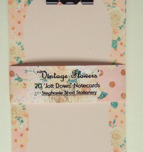 Vintage Florals, Set of 20 Handmade,Jott Down Blank Notecards