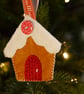 Festive felt decoration trio, Reindeer, Gingerbread person, Gingerbread house - Image 4