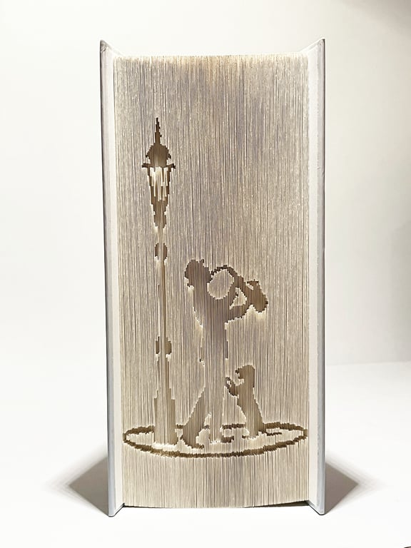 Saxophone Player with Dog 180 Cut & Fold Book Folding Pattern - EMAILED PDF