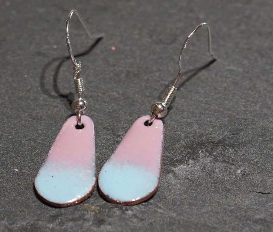 Teardrop enamel earrings