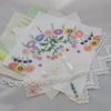 Inspiration pack including embroidered vintage linens