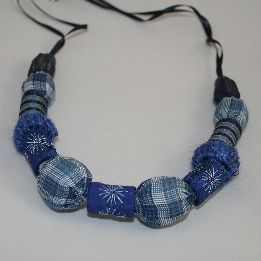 Necklace of Textile Beads