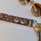 Key ring wrist strap in William Morris design fabric 