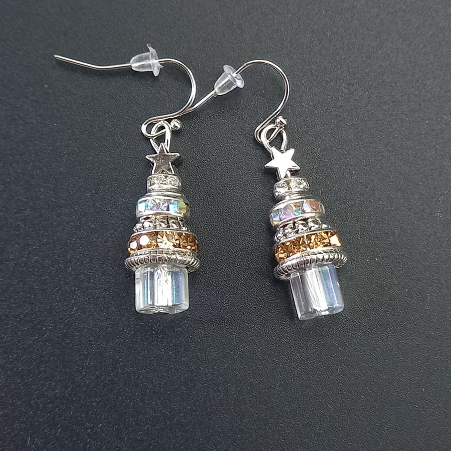 Crystal Xmas Tree Earrings