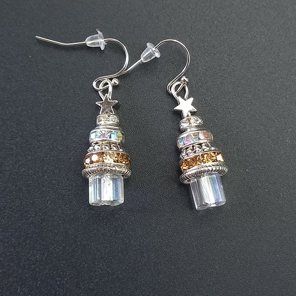 Crystal Xmas Tree Earrings