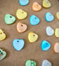 19 Mother of Pearl Flat Heart Shaped Beads - Blue, Green, Yellow, Orange & White - Image 2