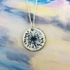 Enamel Pendant with Colourful Blue and Turquoise Allium 