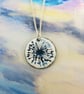 Enamel Pendant with Colourful Blue and Turquoise Allium 
