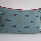 Sophie Allport Dachshunds  Cushion with Red Piping 