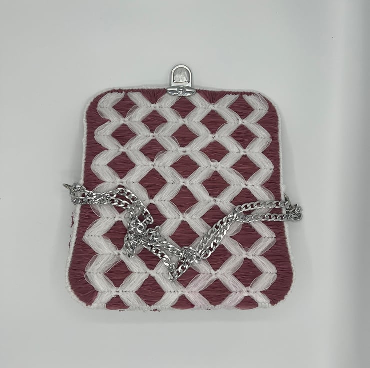 Canvas Purse Organza Ribbon Bag Embroidered Organza Ribbon On