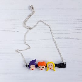 NEW Trio of witches Halloween Necklace