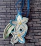 Embroidered Flower Necklace - Two Flowers - Image 3