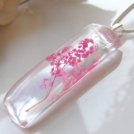 Pink Flower Necklace, Mothers Day Gift