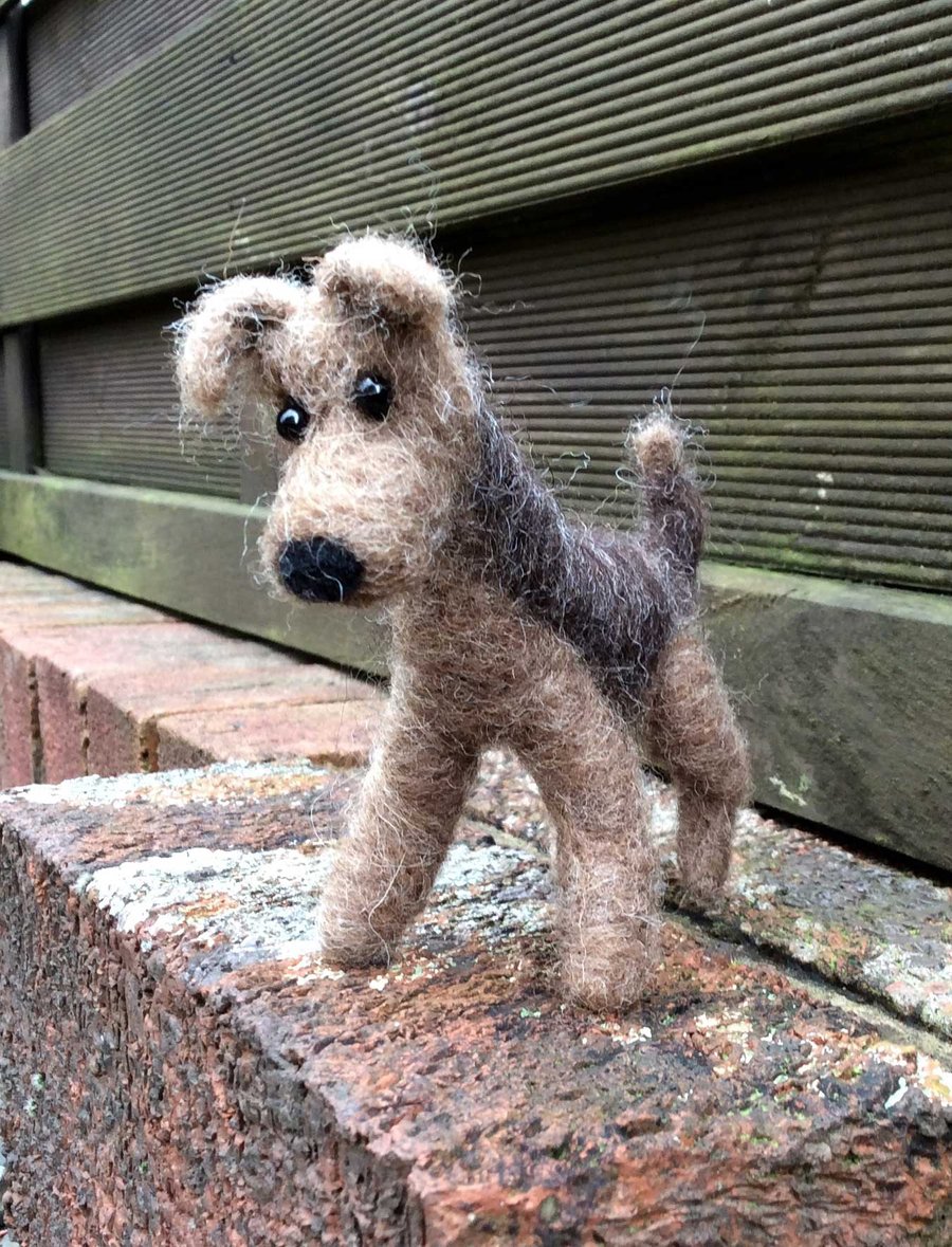 Needle Felted Terrier Ornament