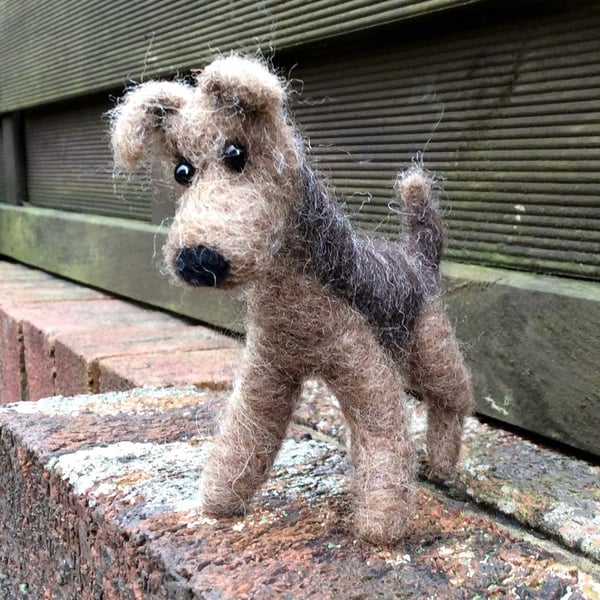 Needle Felted Terrier Ornament