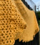 Egg yolk yellow merino wool asymmetrical oversized scarf wrap shawl  - Image 5